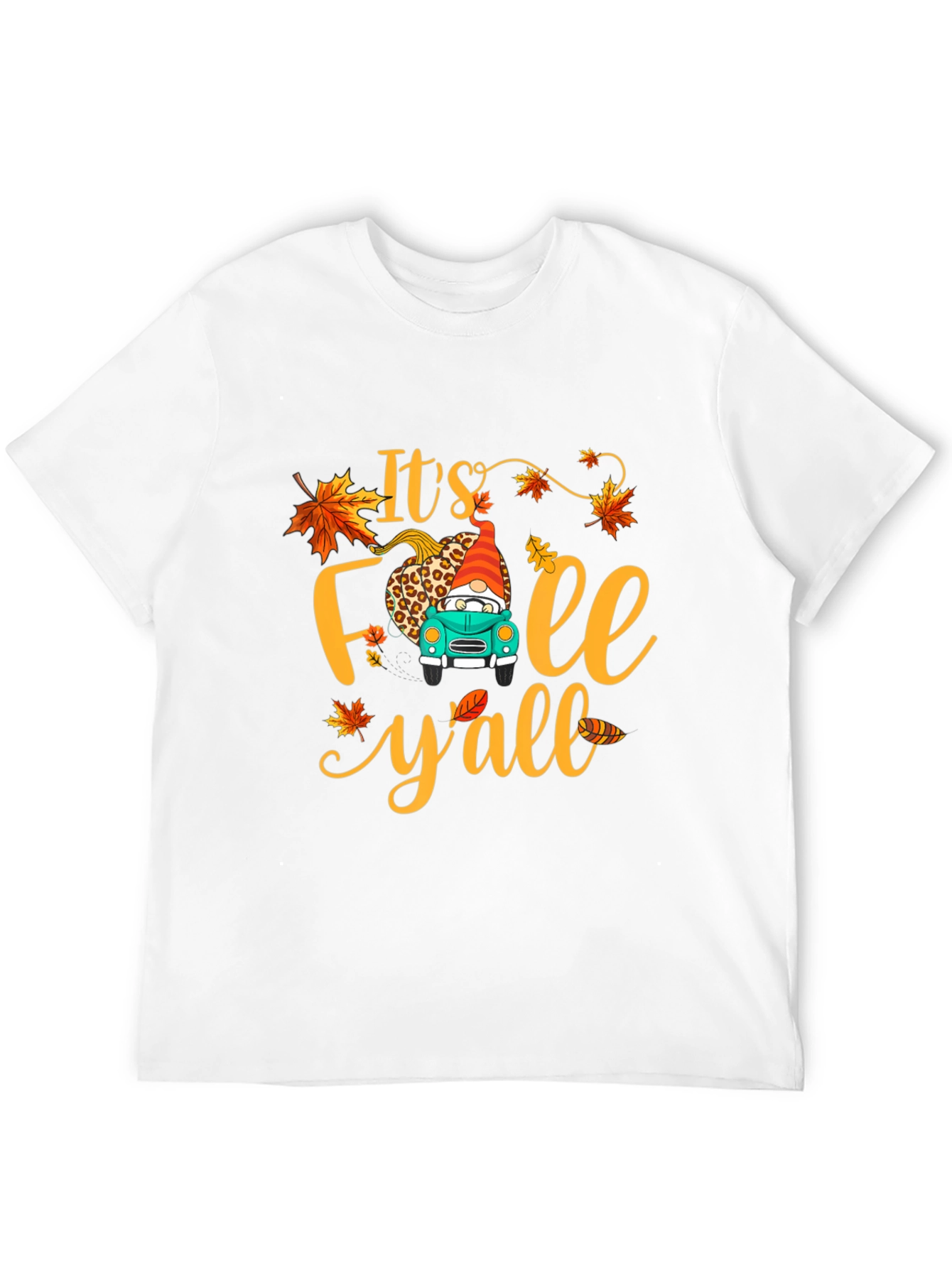 Its Fall Yall T-Shirt Autumn Gnome Truck