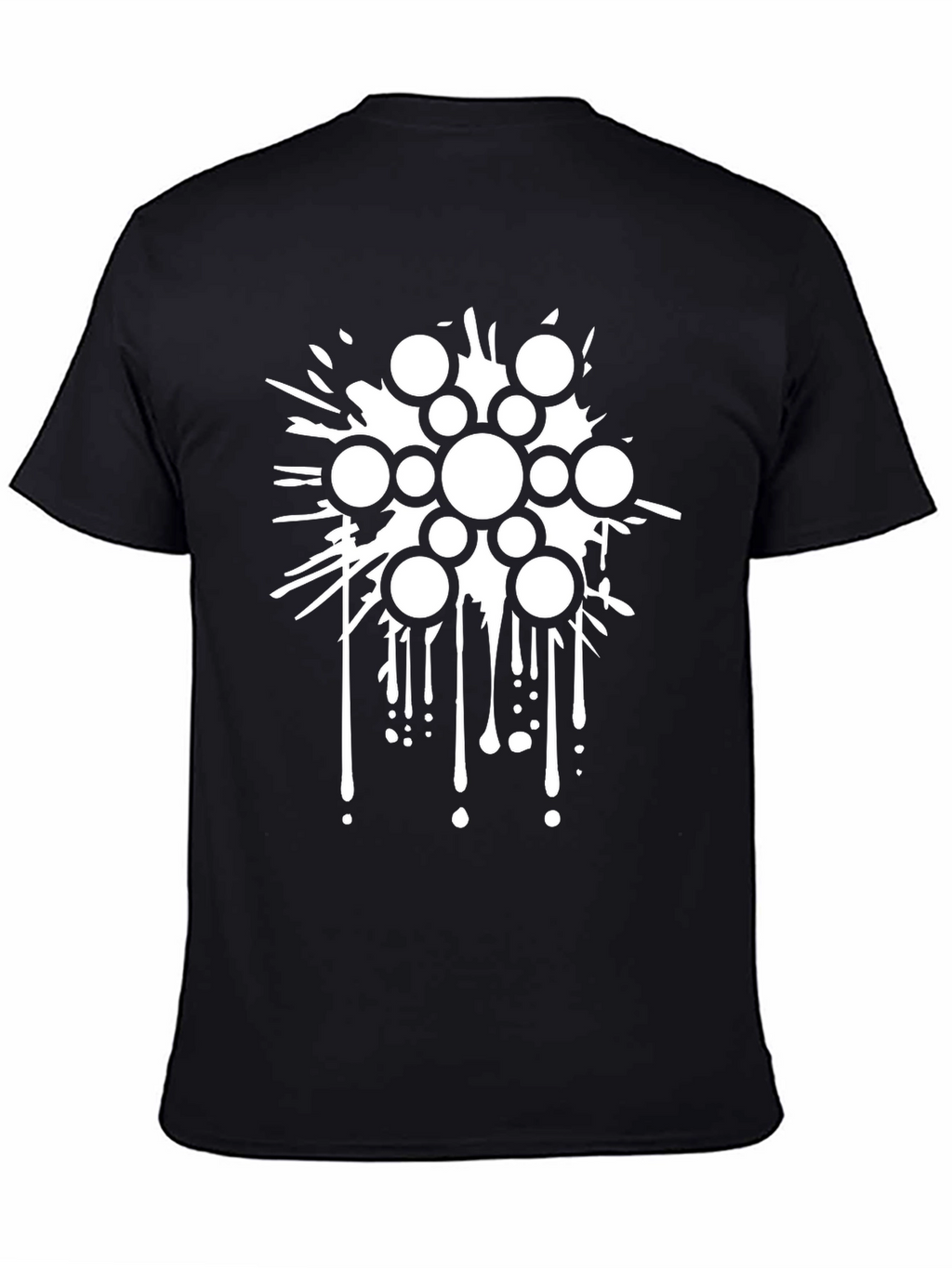 Abstract Circle Splash Graphic Black T-Shirt