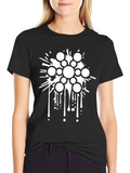 Abstract Circle Splash Graphic Black T-Shirt
