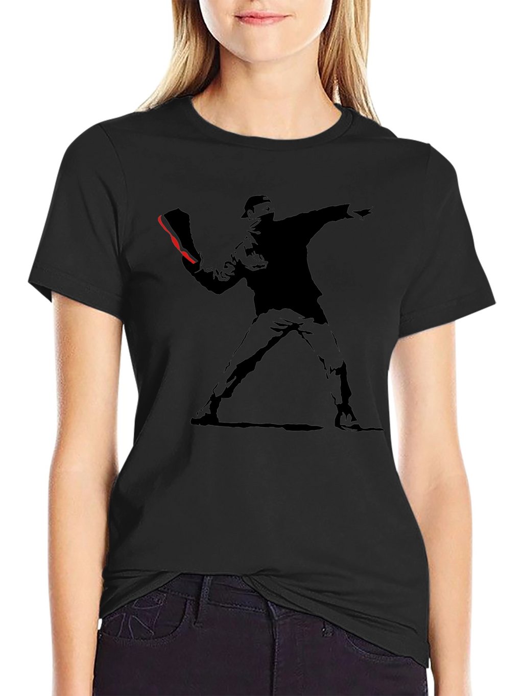 Banksy Flower Thrower Graphic Tee - Street Art Inspired