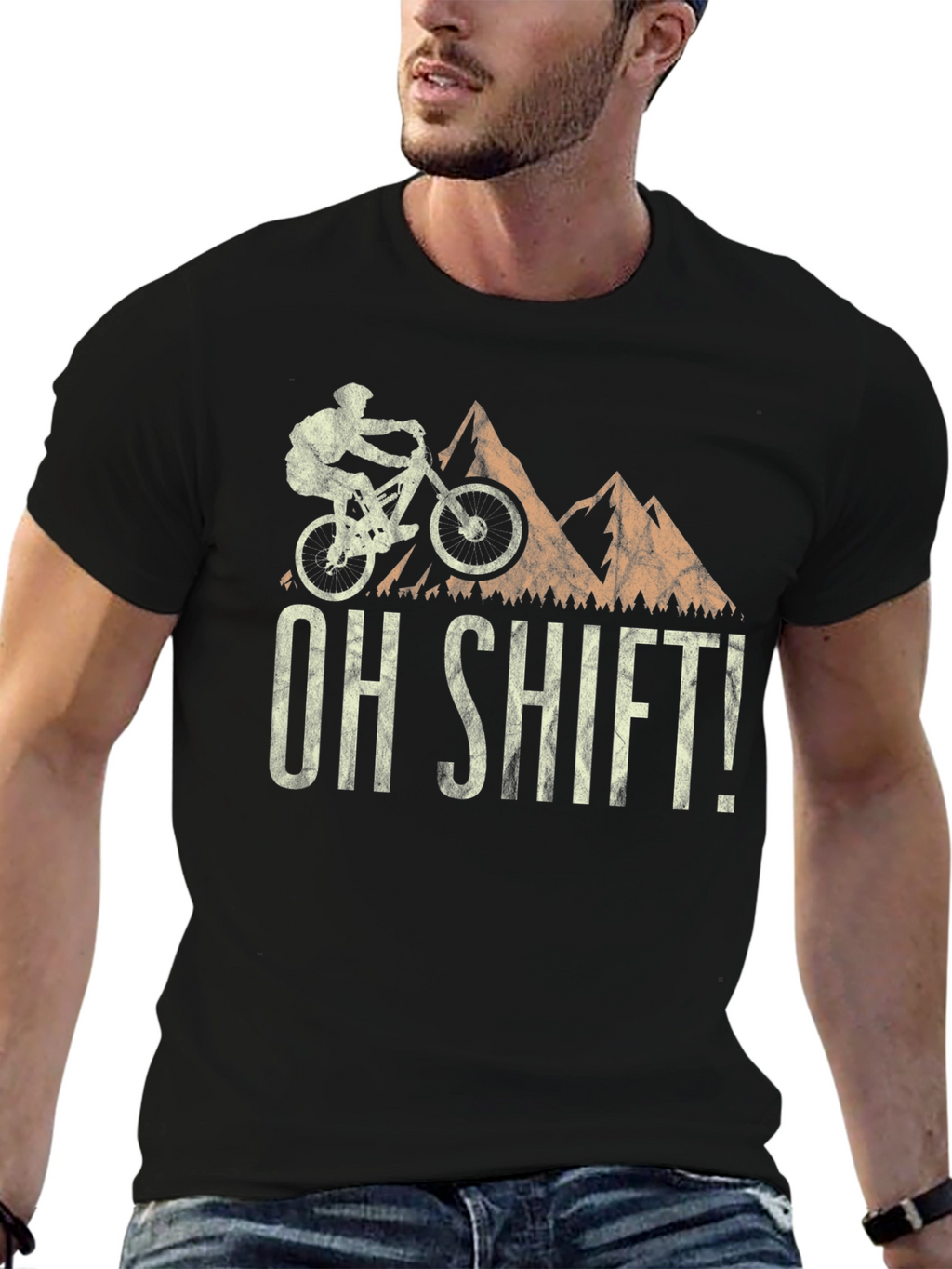 Mountain Biking Oh Shift! Graphic T-Shirt