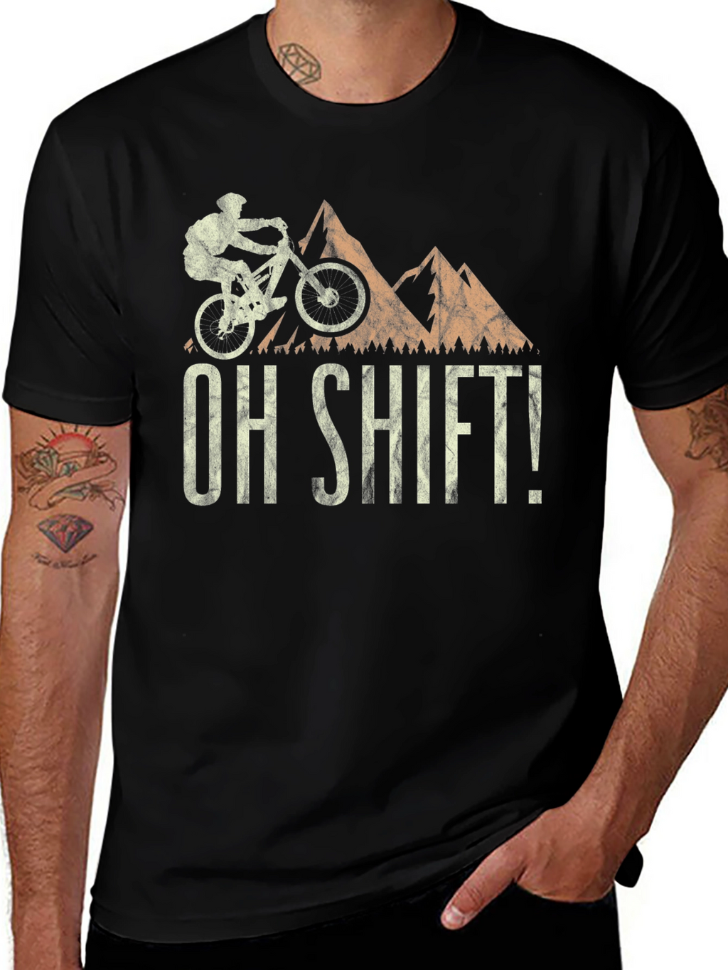 Mountain Biking Oh Shift! Graphic T-Shirt