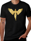Golden Angel Graphic Black T-Shirt
