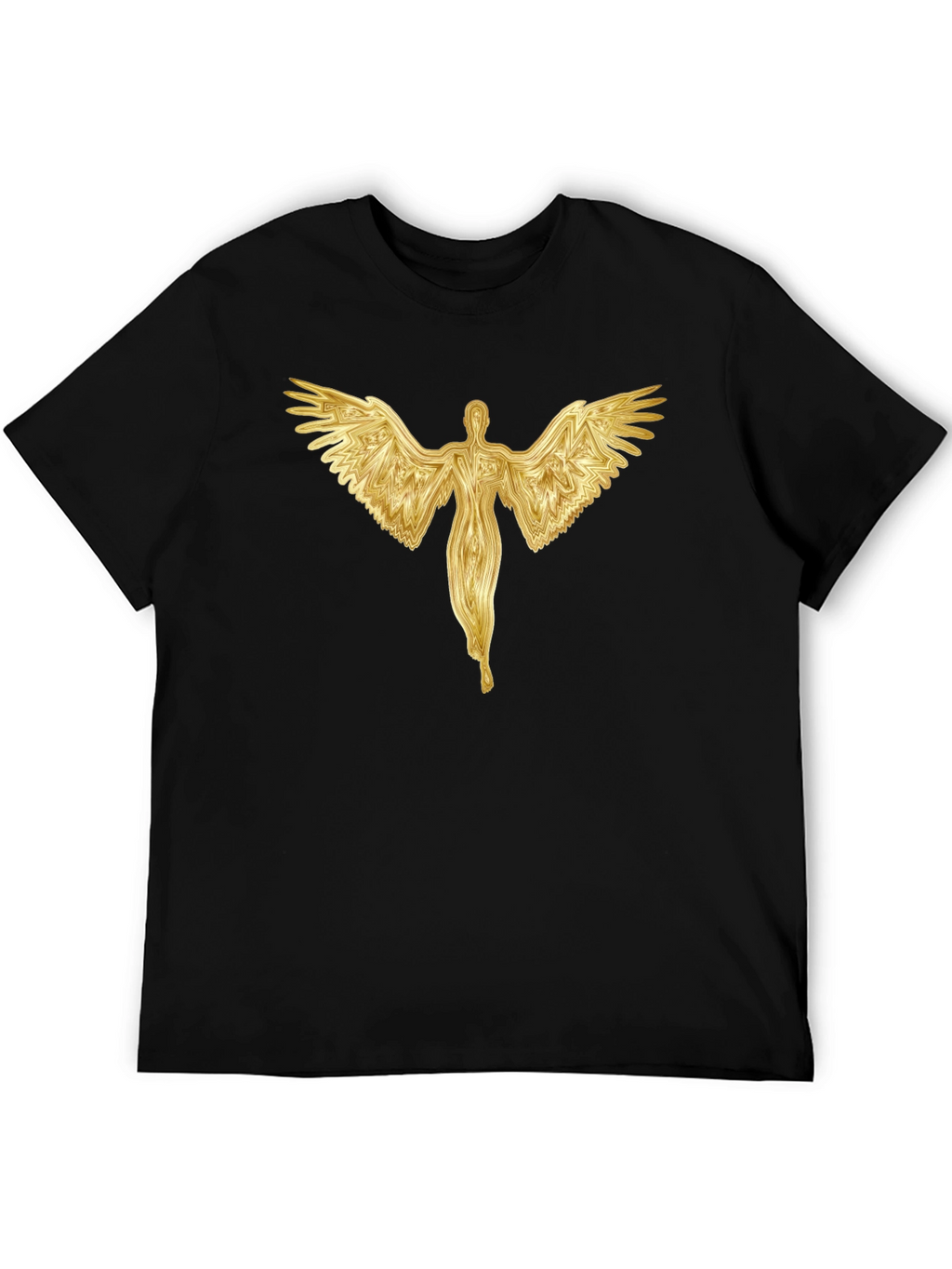 Golden Angel Graphic Black T-Shirt