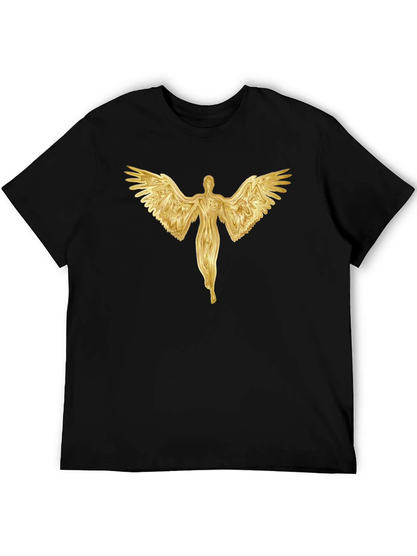 Golden Angel Graphic Black T-Shirt
