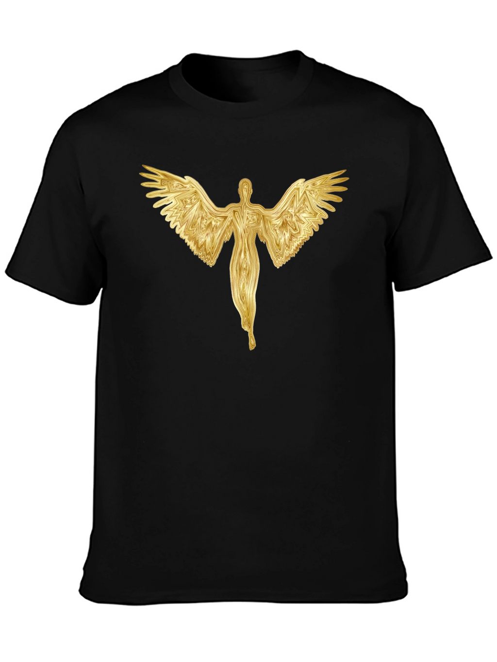 Golden Angel Graphic Black T-Shirt