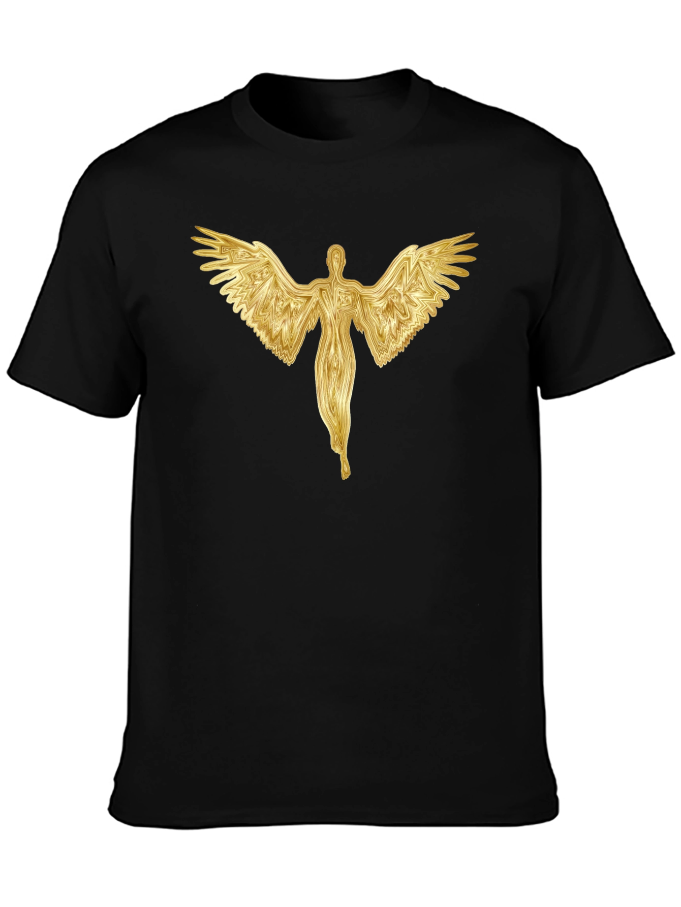 Golden Angel Graphic Black T-Shirt