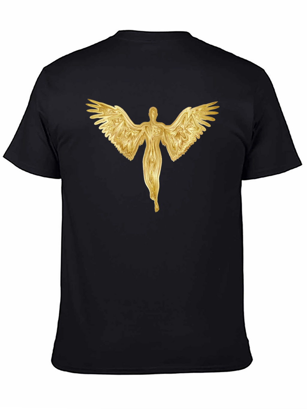 Golden Angel Graphic Black T-Shirt