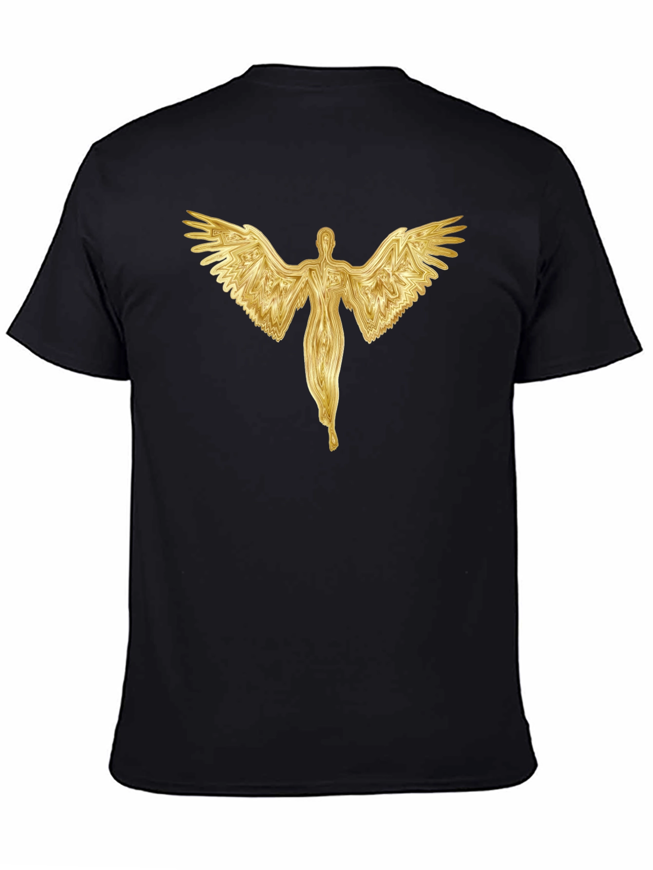 Golden Angel Graphic Black T-Shirt