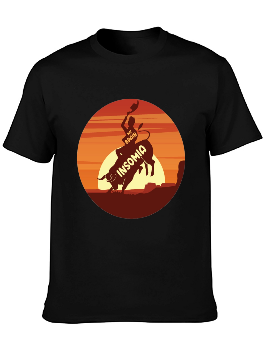 Insomnia Rodeo Graphic Tee - Black Cotton T-Shirt