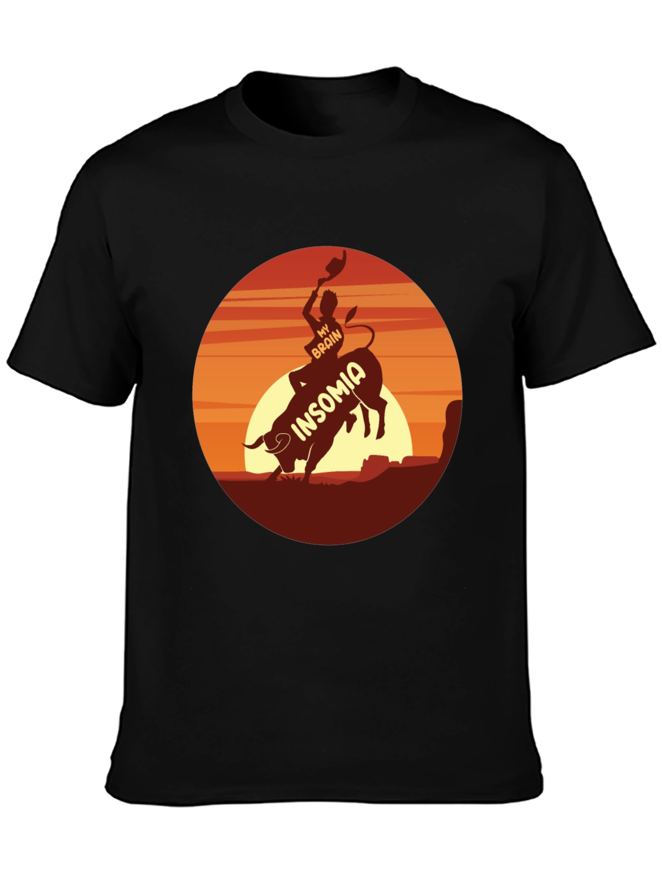 Insomnia Rodeo Graphic Tee - Black Cotton T-Shirt