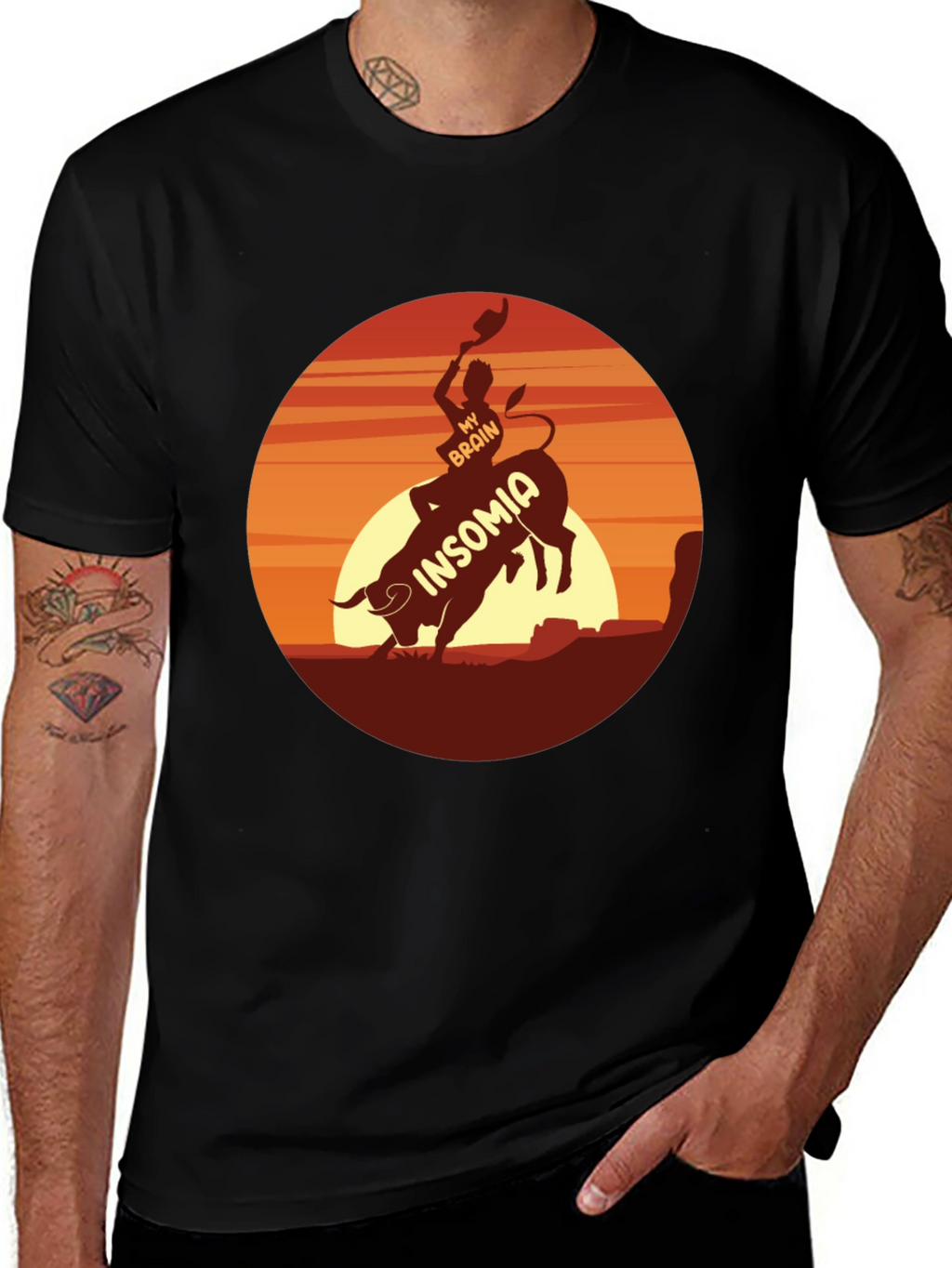 Insomnia Rodeo Graphic Tee - Black Cotton T-Shirt