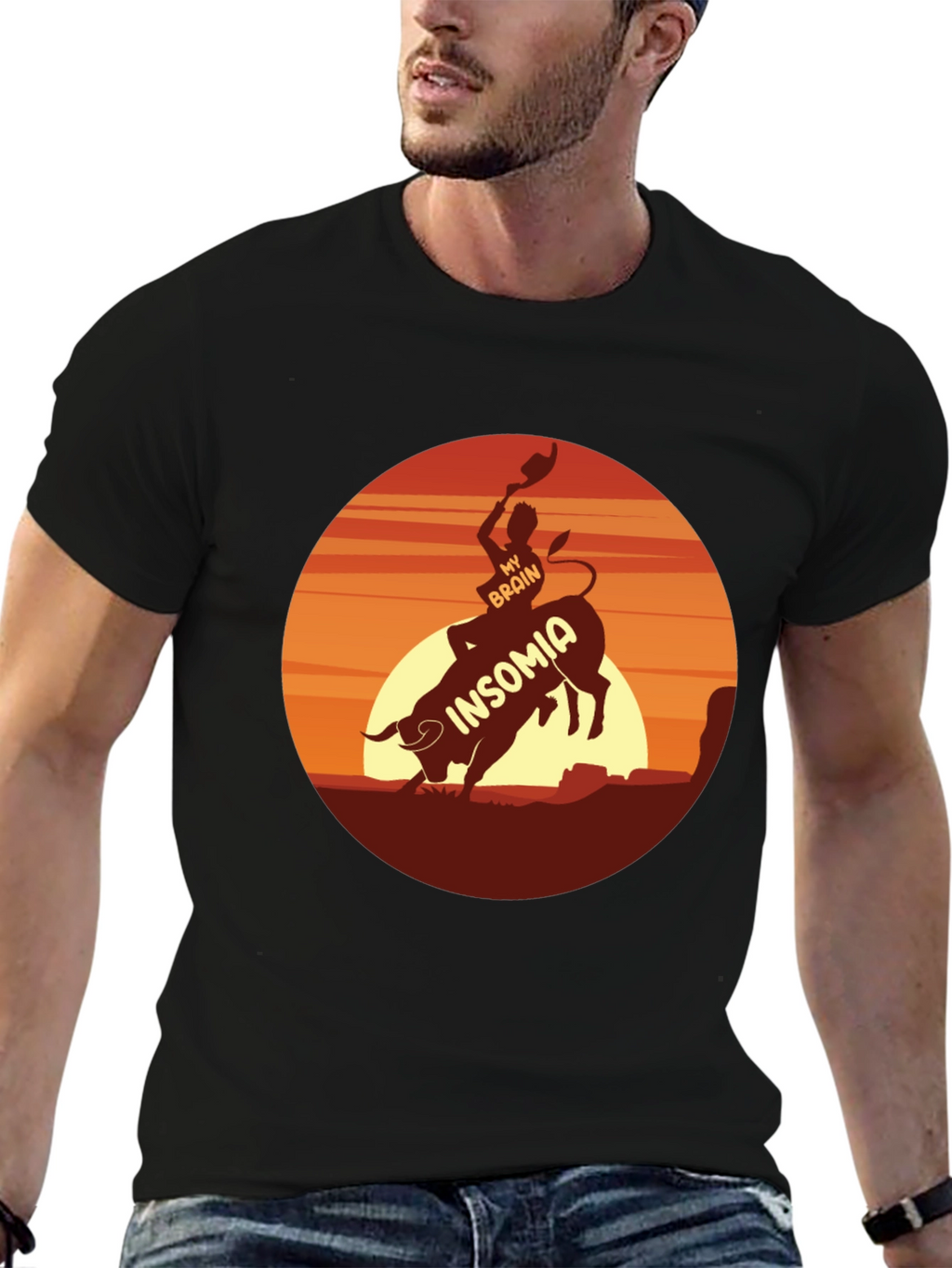 Insomnia Rodeo Graphic Tee - Black Cotton T-Shirt