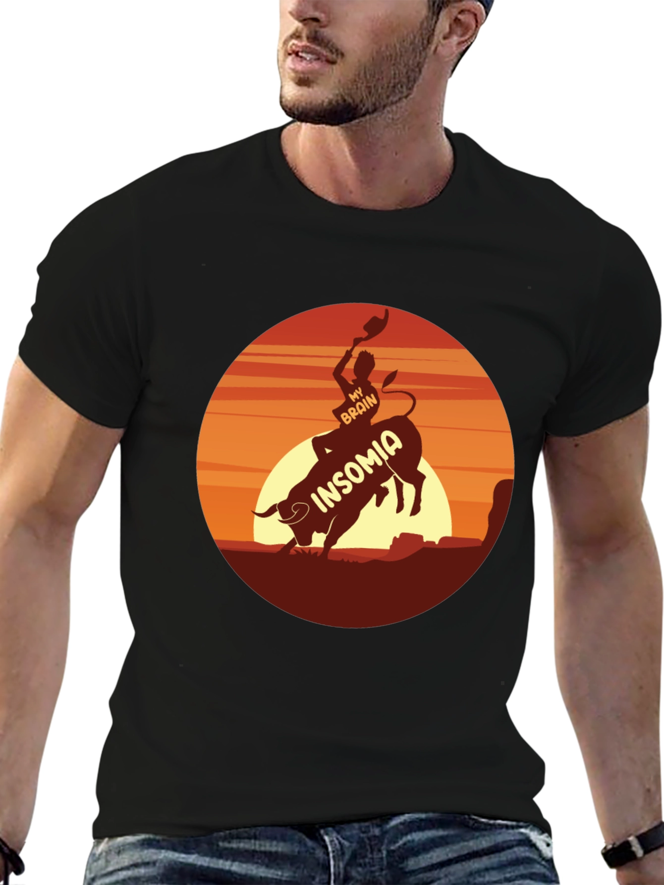 Insomnia Rodeo Graphic Tee - Black Cotton T-Shirt