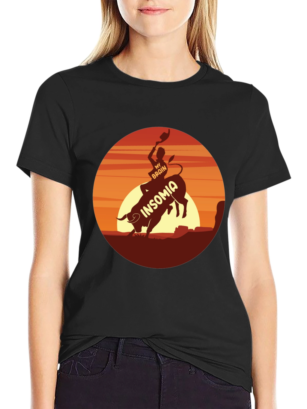 Insomnia Rodeo Graphic Tee - Black Cotton T-Shirt