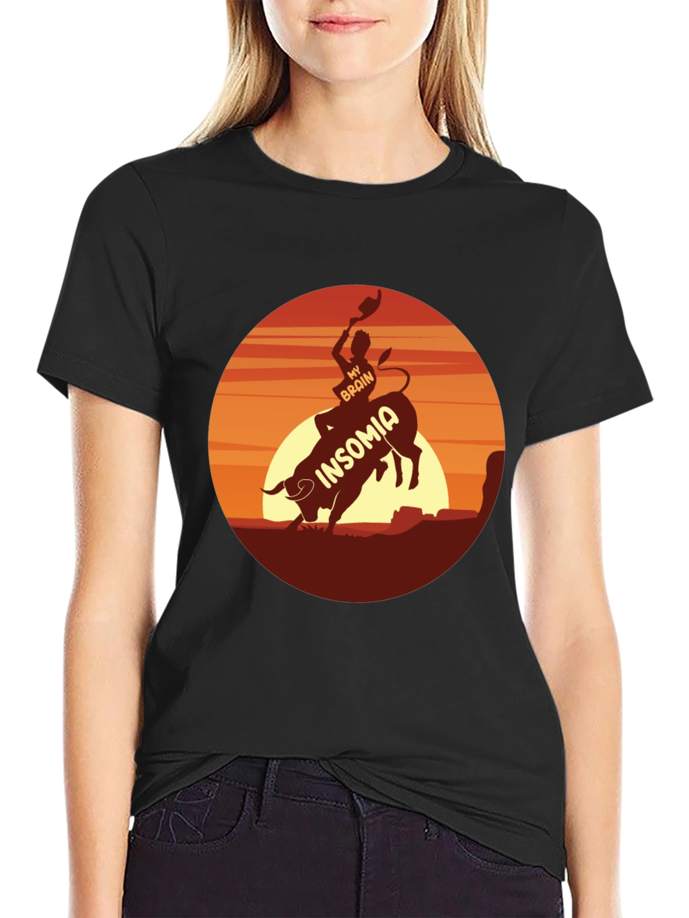 Insomnia Rodeo Graphic Tee - Black Cotton T-Shirt