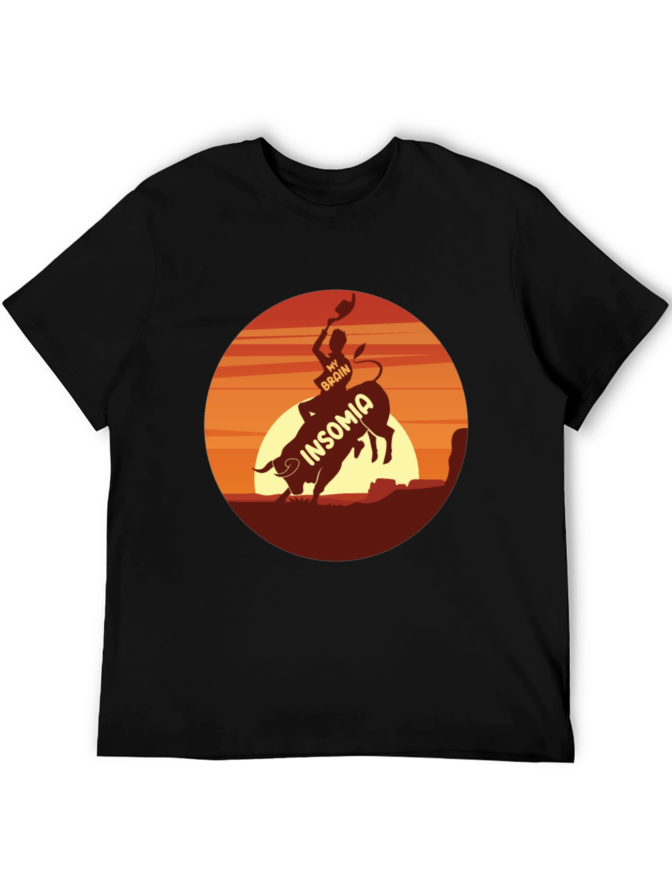 Insomnia Rodeo Graphic Tee - Black Cotton T-Shirt