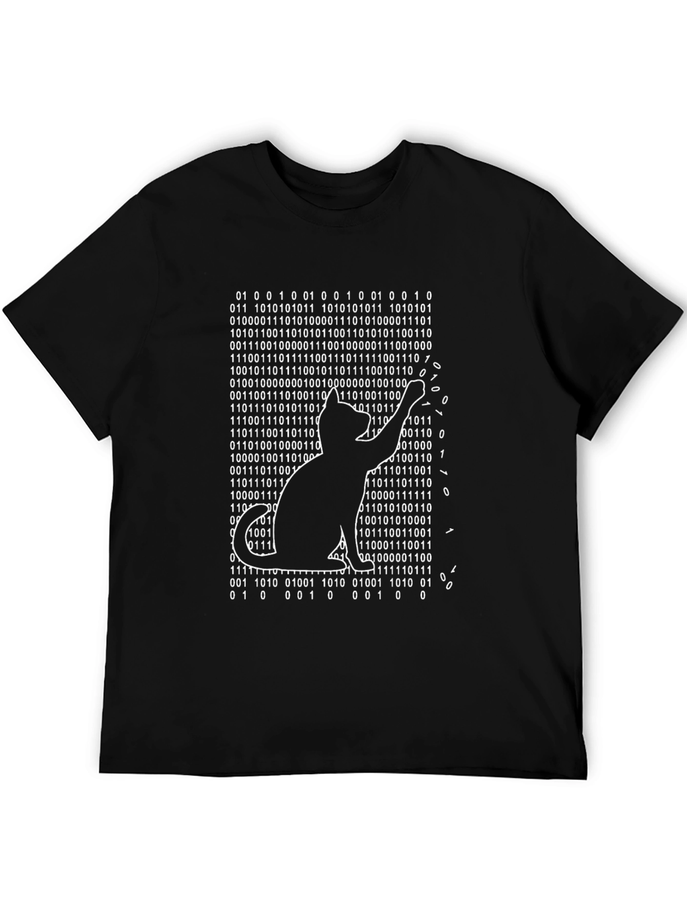 Binary Code Cat T-Shirt - Programmer Humor