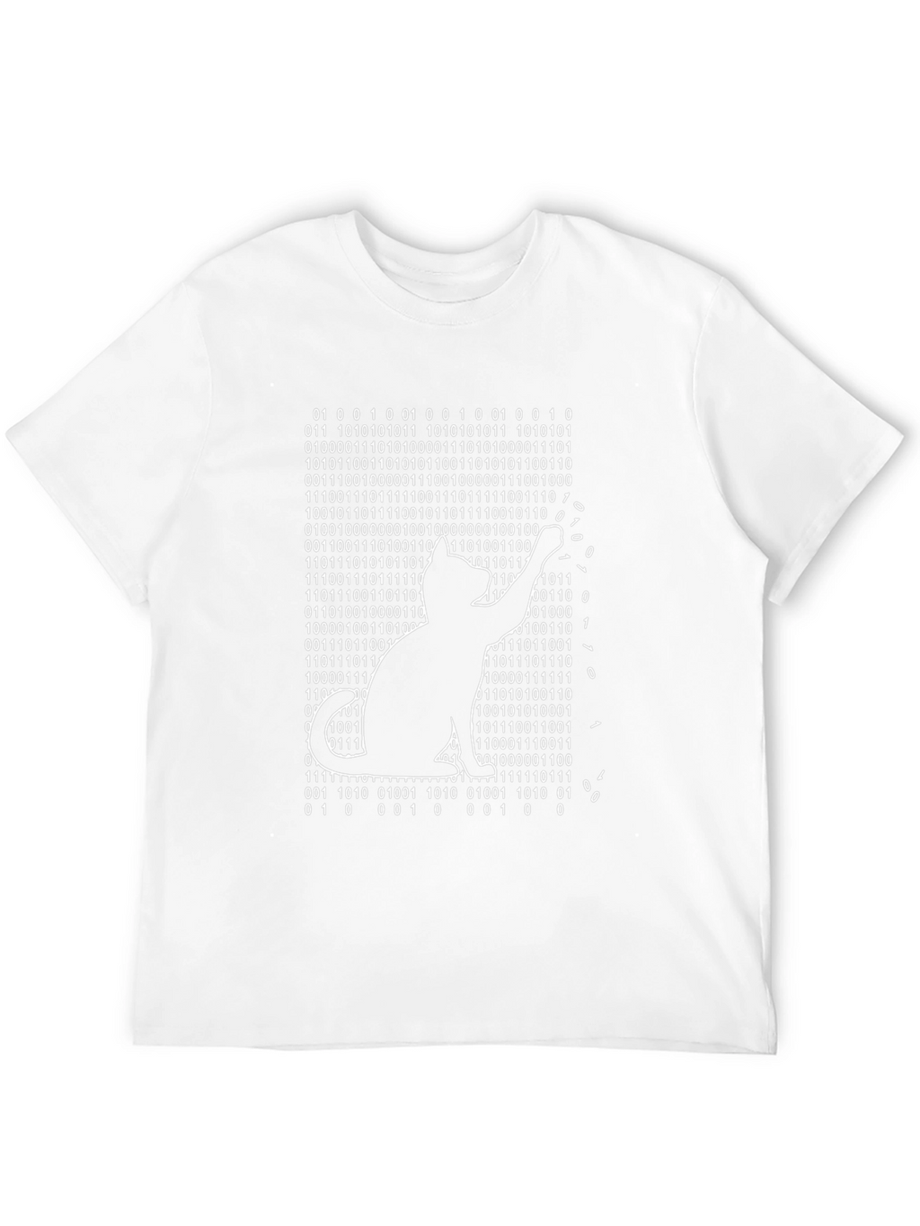 Binary Code Cat T-Shirt - Programmer Humor