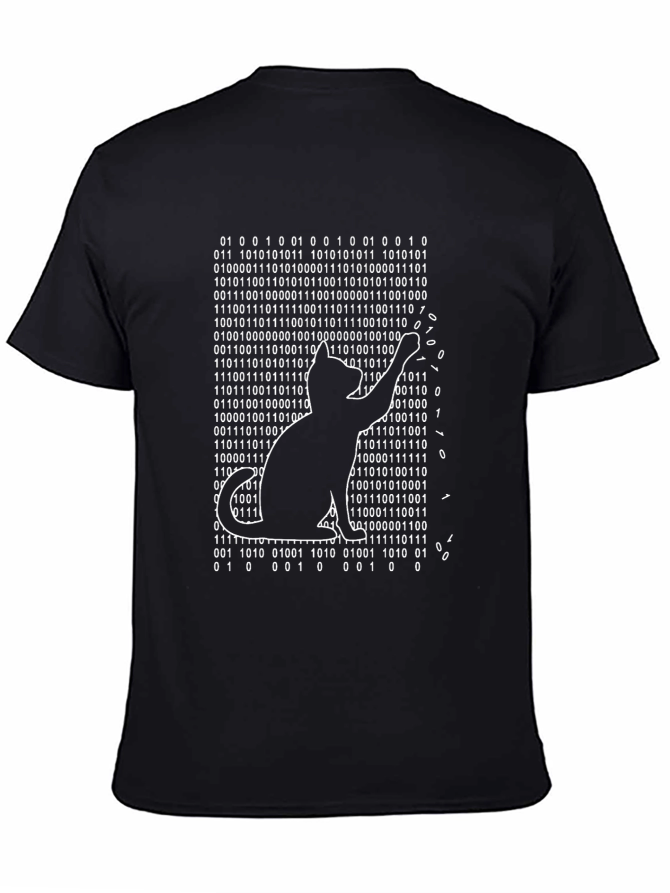 Binary Code Cat T-Shirt - Programmer Humor