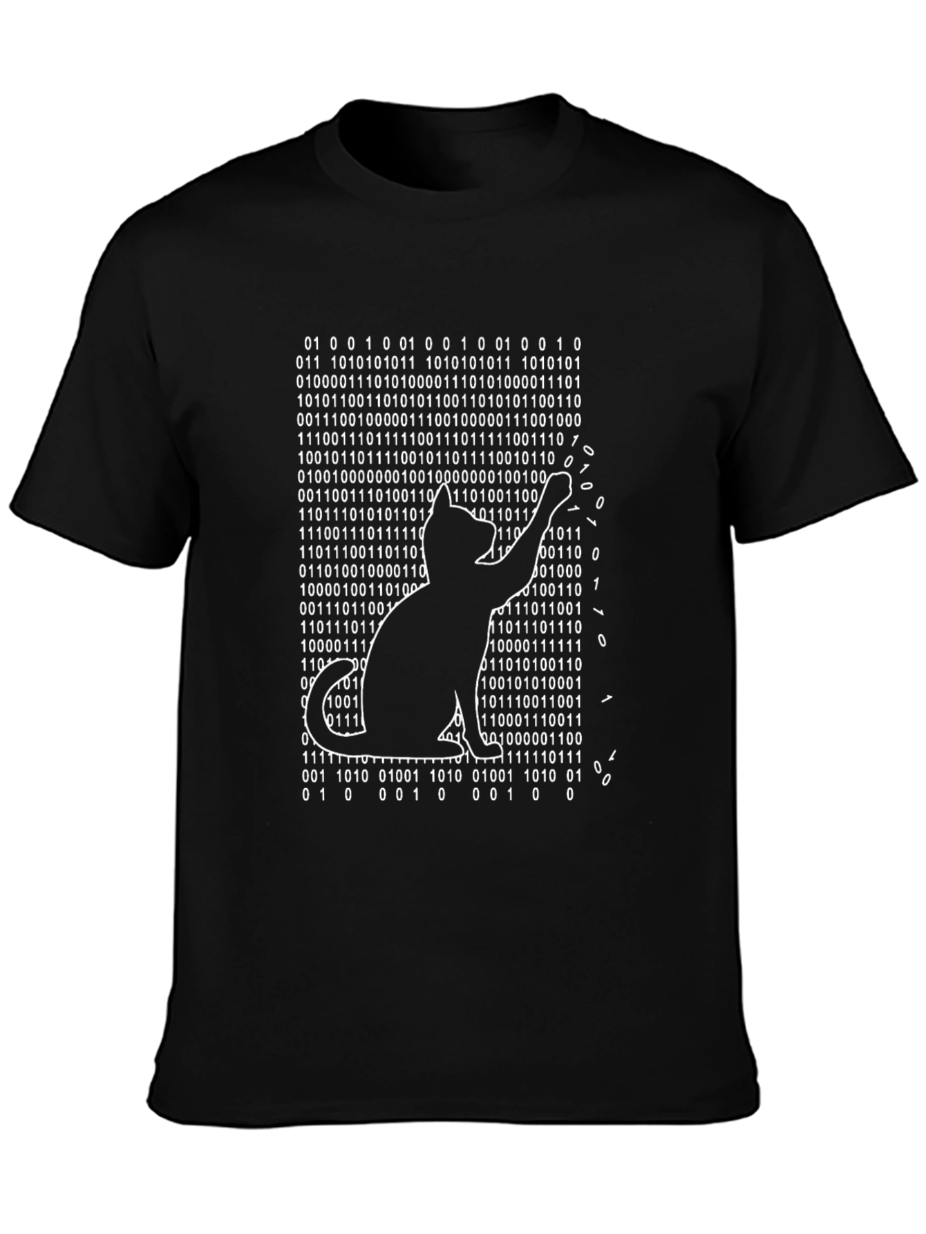 Binary Code Cat T-Shirt - Programmer Humor