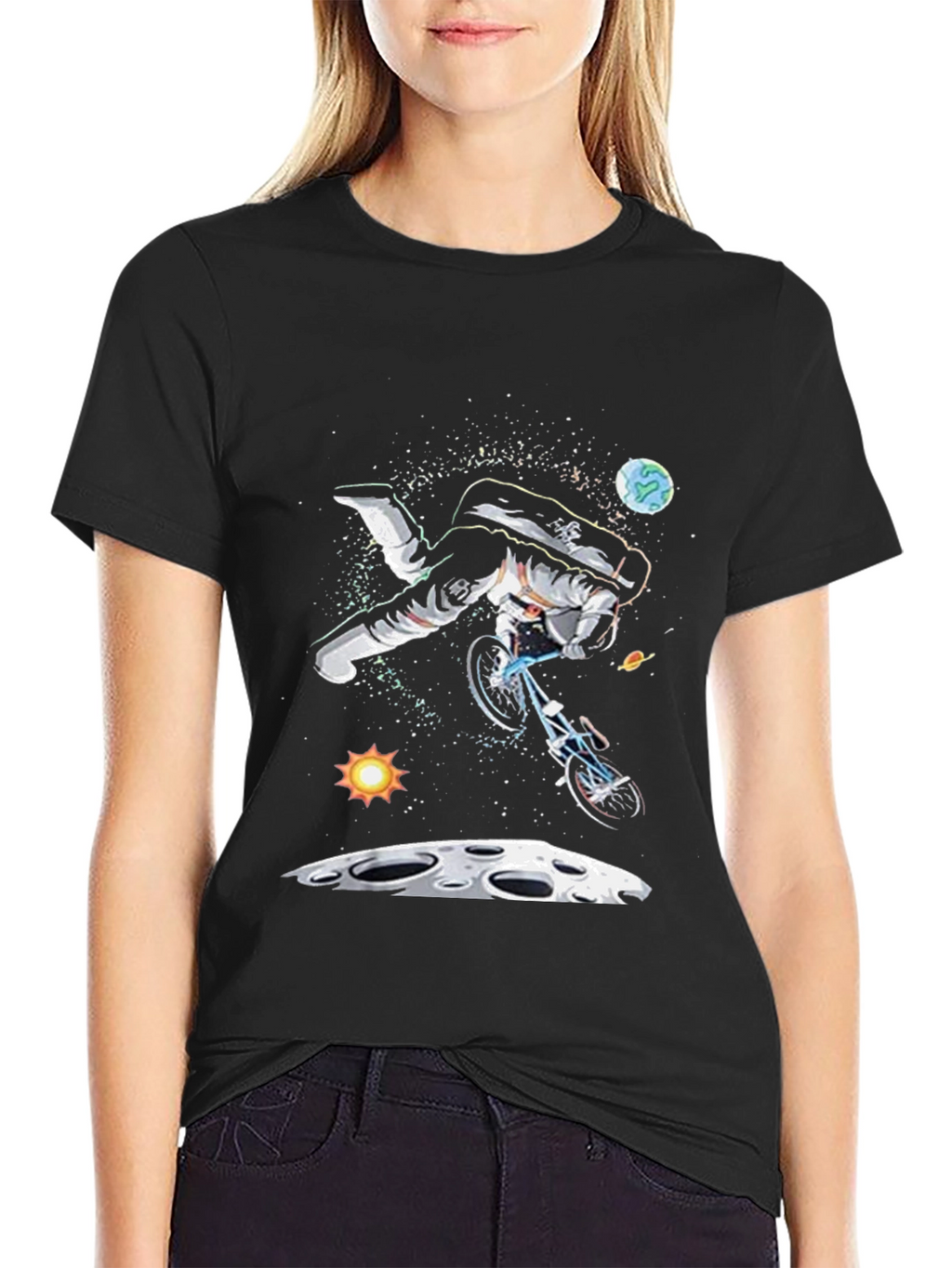 Astronaut Bike Ride T-Shirt - Space Graphic Tee