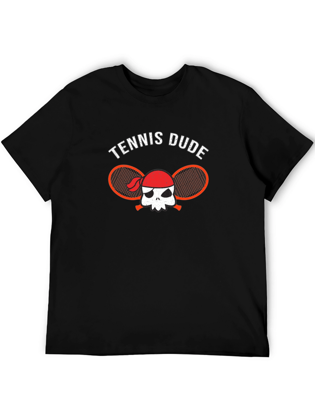 Tennis Dude T-Shirt - Skull Pirate Tennis Racquet