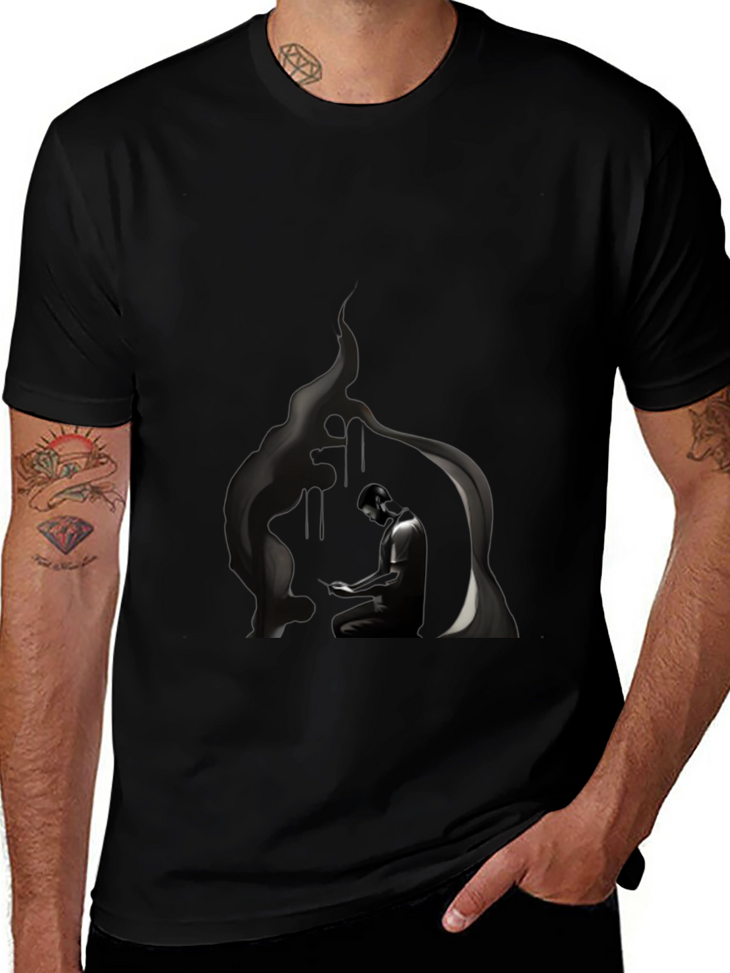 Mystic Meditation Black T-Shirt