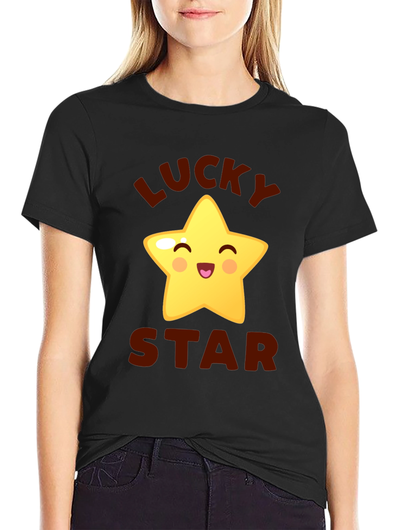 Lucky Star Graphic Tee - Cute Cartoon Star T-Shirt