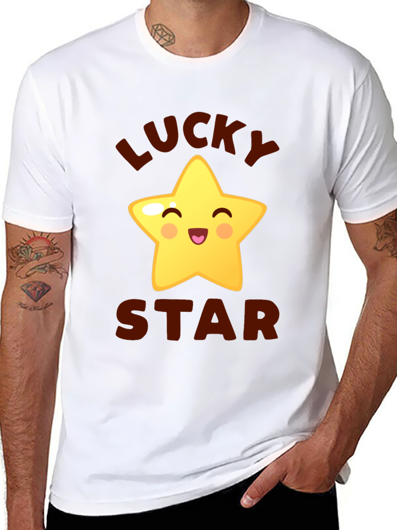 Lucky Star Graphic Tee - Cute Cartoon Star T-Shirt