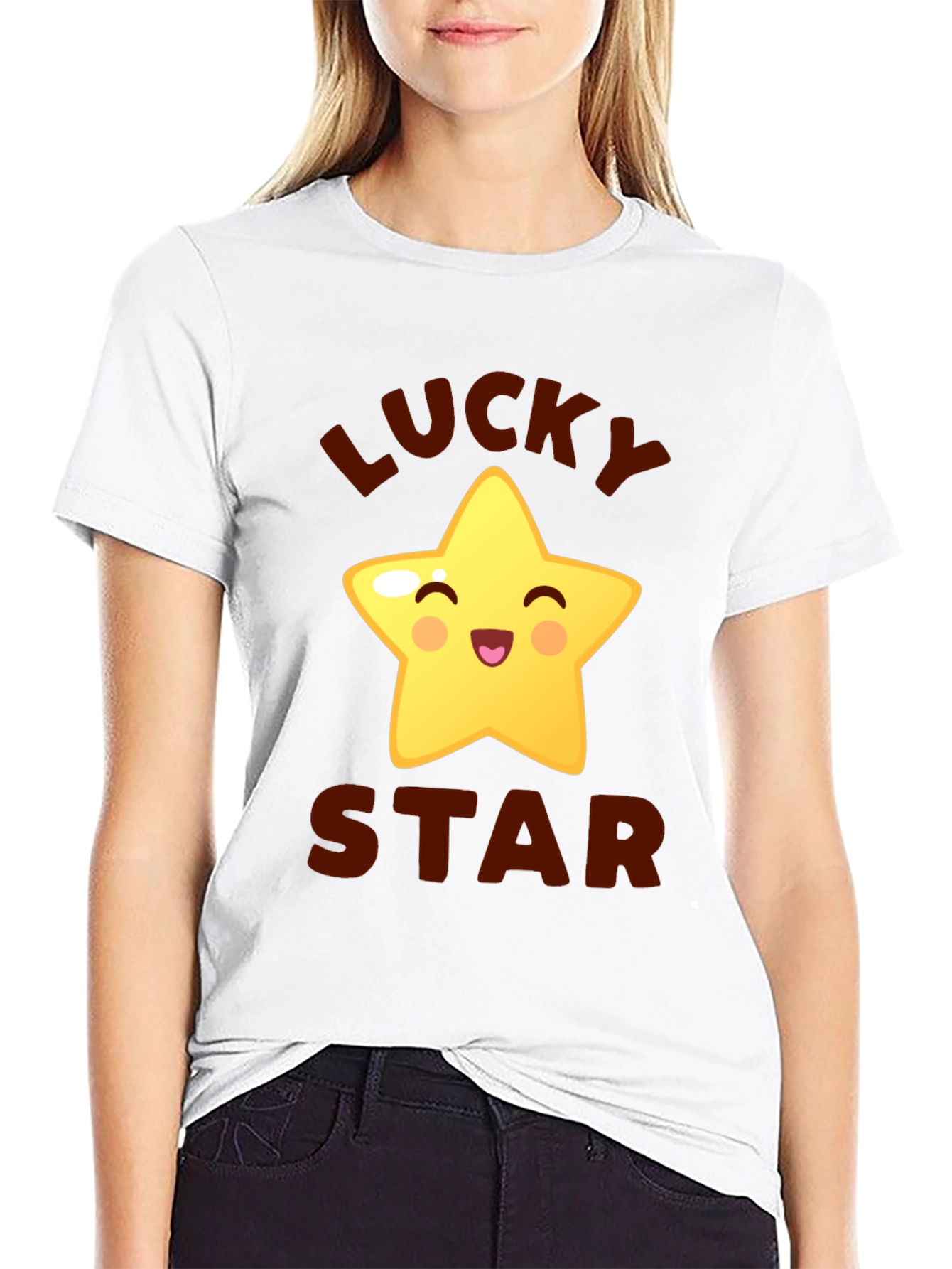 Lucky Star Graphic Tee - Cute Cartoon Star T-Shirt
