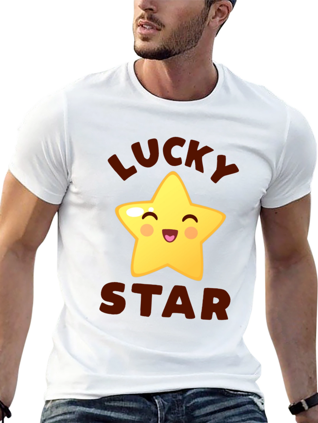 Lucky Star Graphic Tee - Cute Cartoon Star T-Shirt