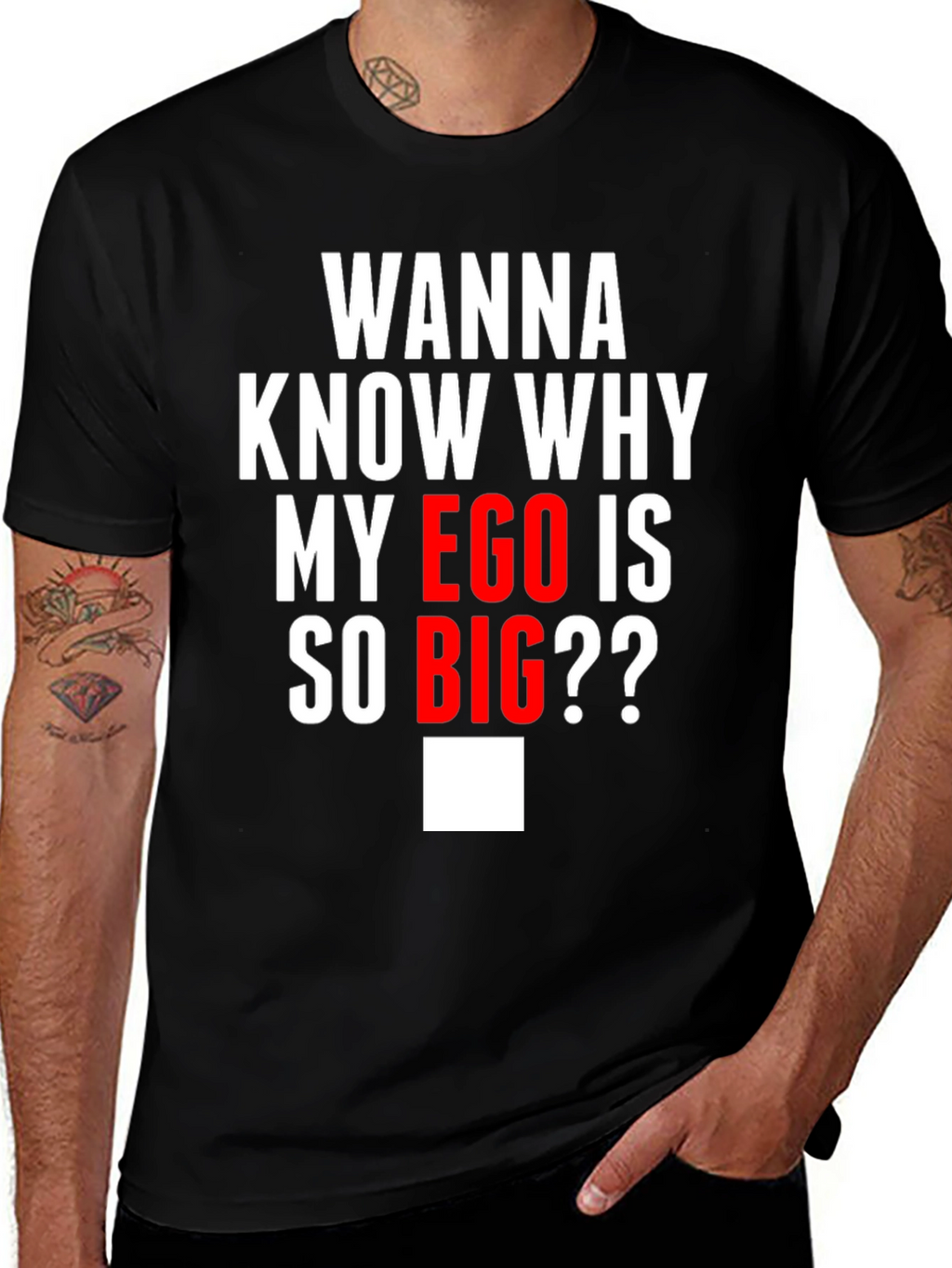 Funny Ego Graphic T-Shirt - Black