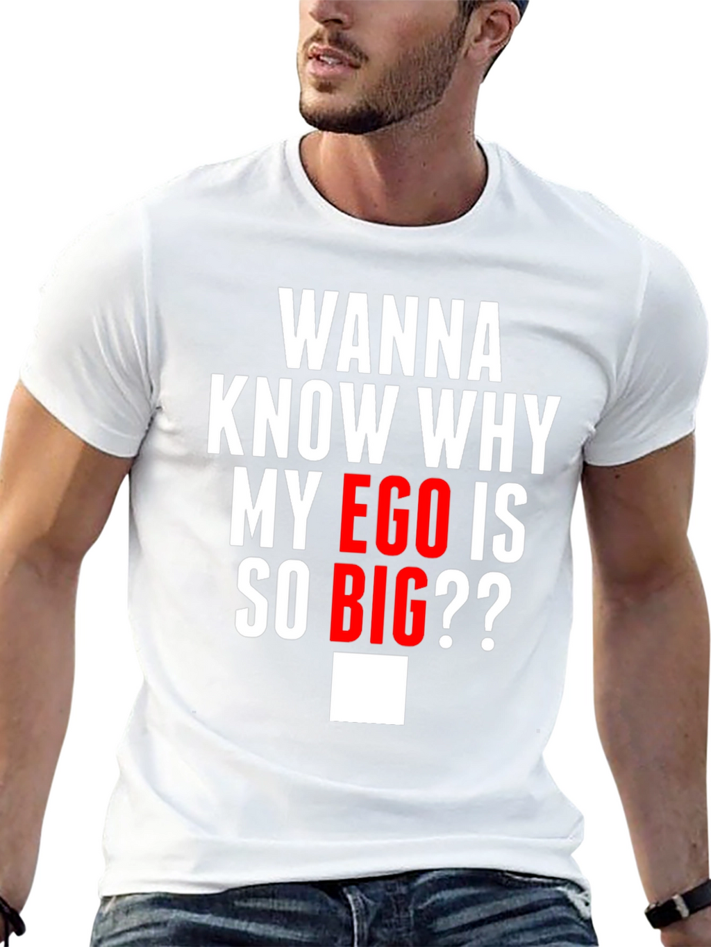 Funny Ego Graphic T-Shirt - Black