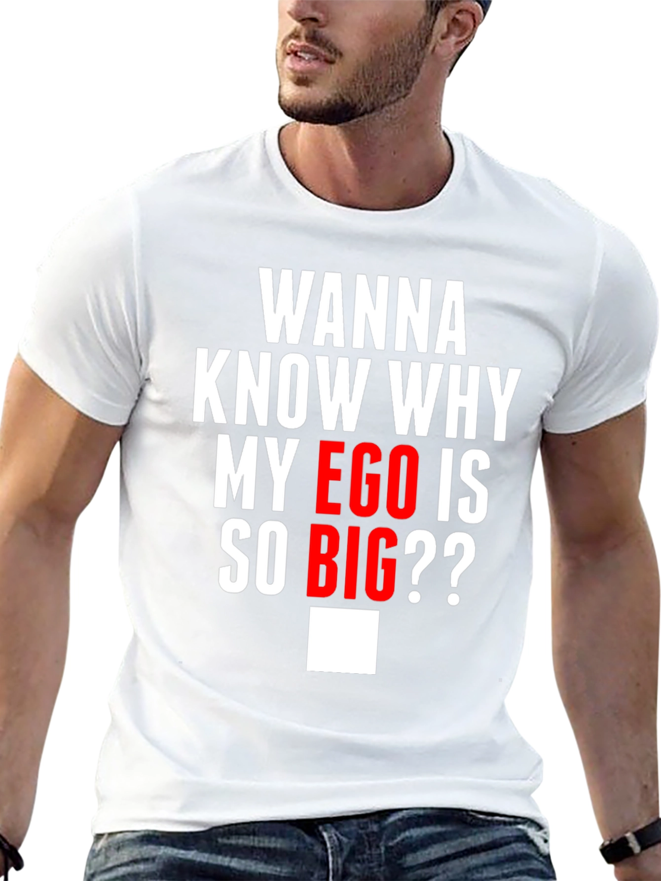 Funny Ego Graphic T-Shirt - Black