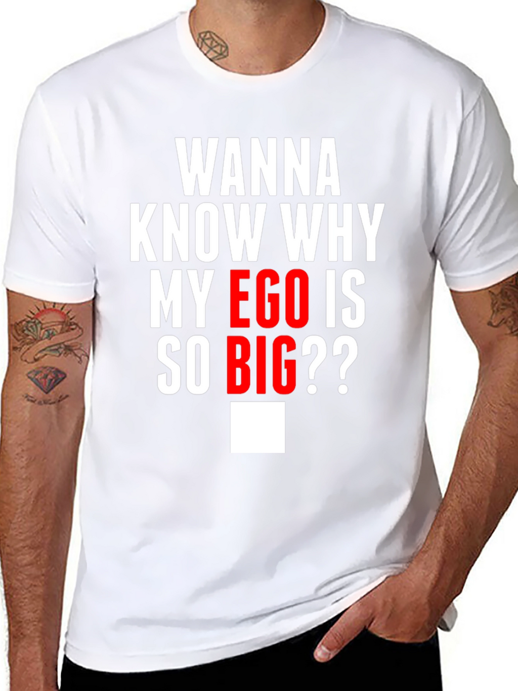 Funny Ego Graphic T-Shirt - Black