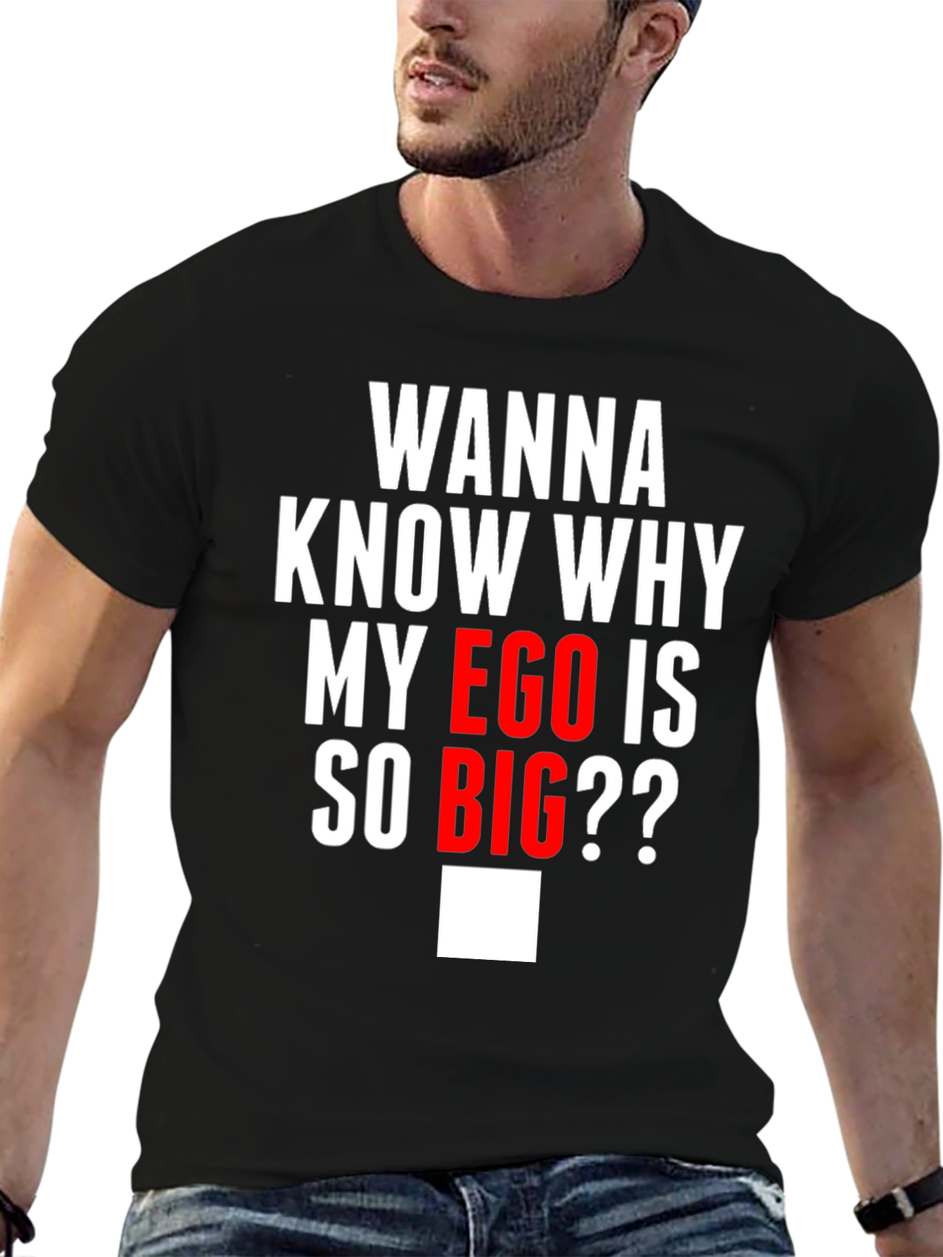 Funny Ego Graphic T-Shirt - Black