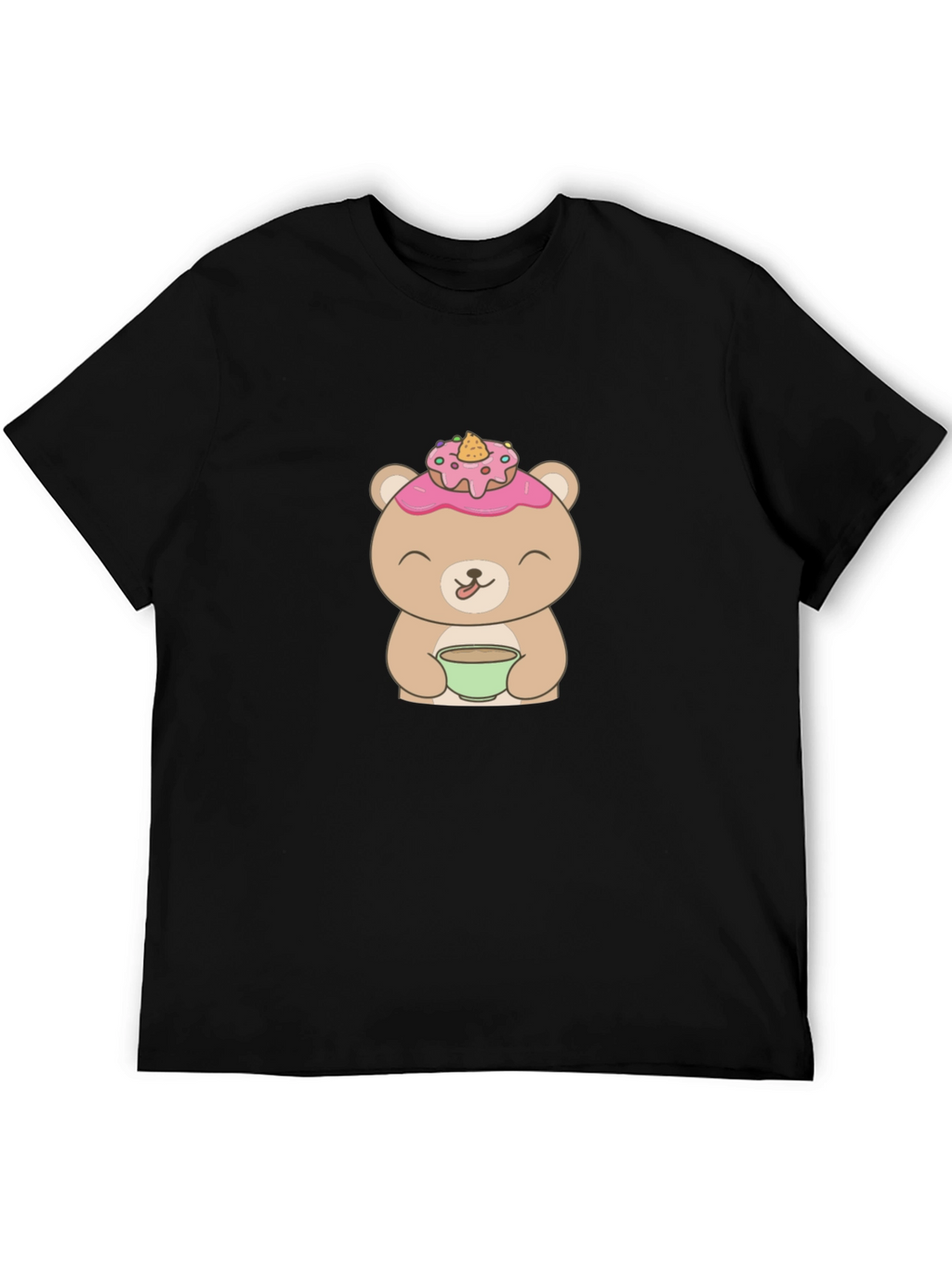 Cute Bear with Donut T-Shirt - Casual Wear