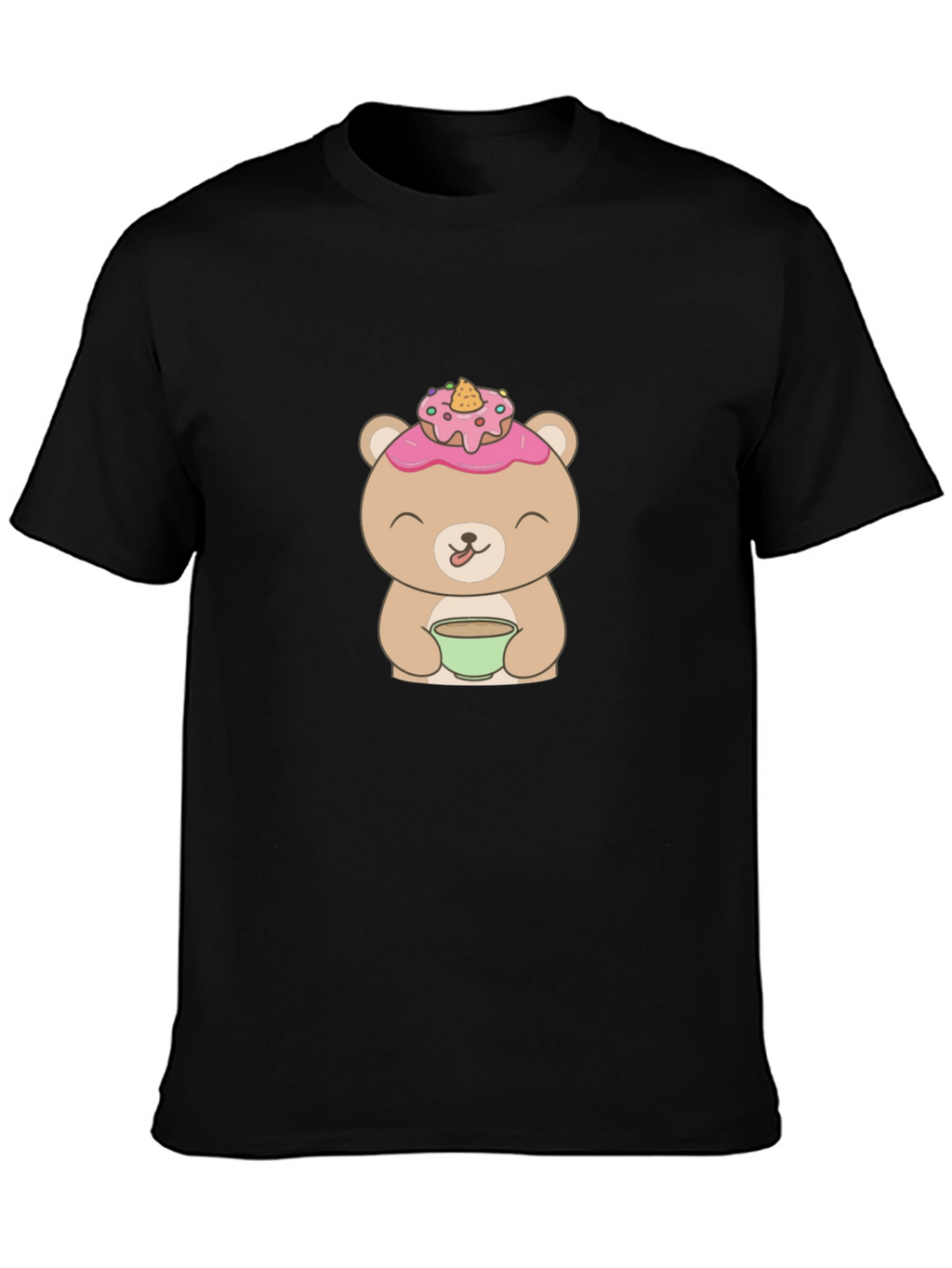 Cute Bear with Donut T-Shirt - Casual Wear