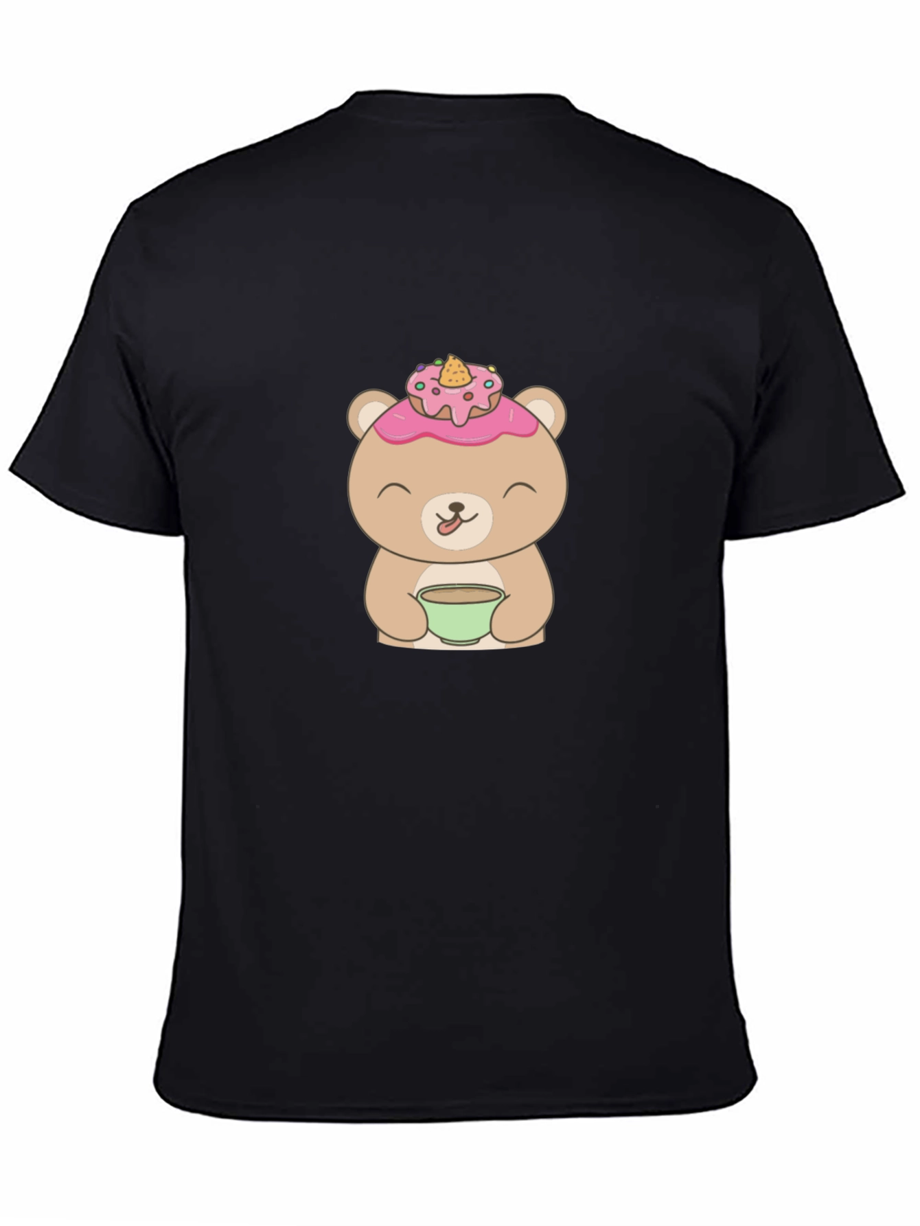 Cute Bear with Donut T-Shirt - Casual Wear