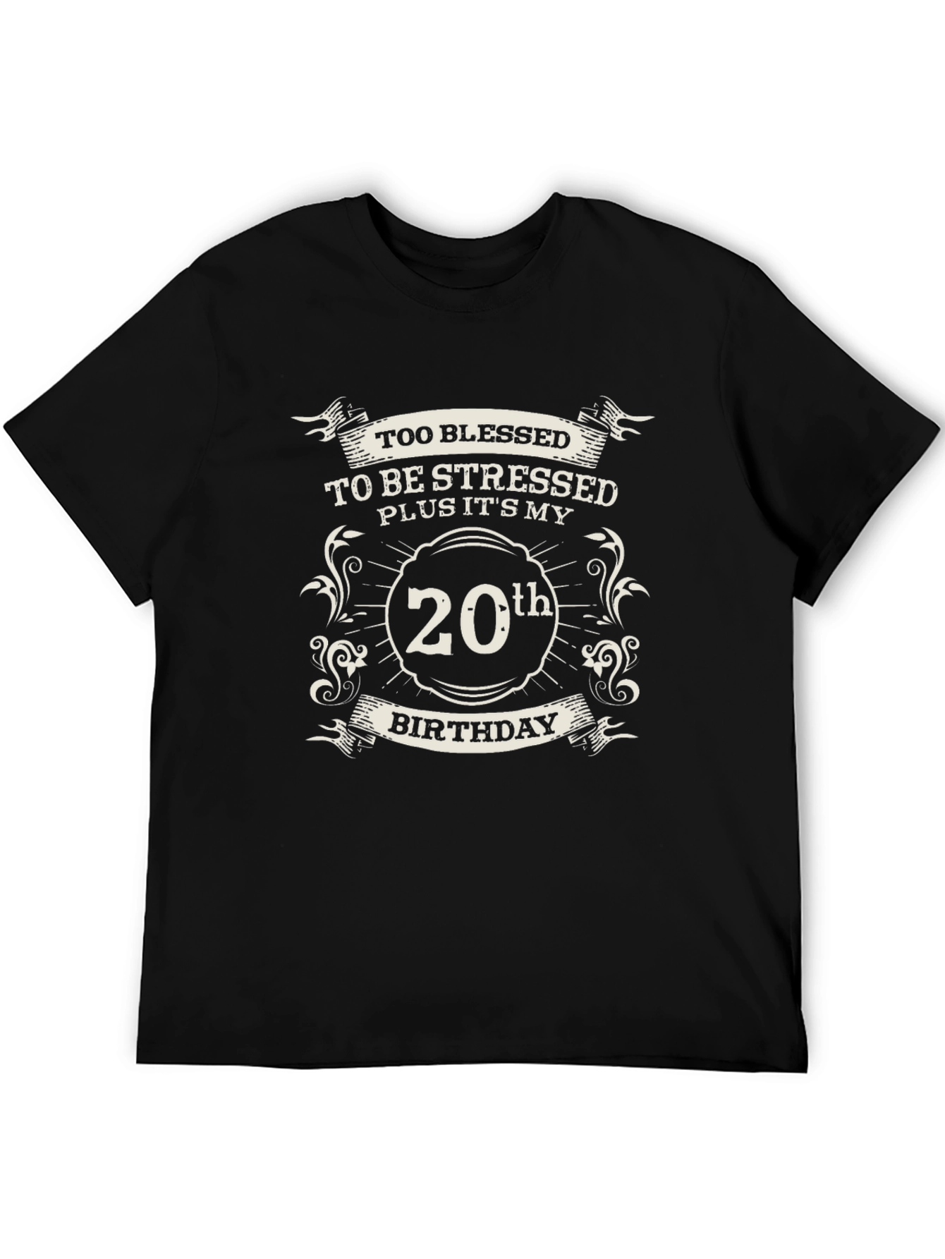 Too Blessed 20th Birthday Black T-Shirt