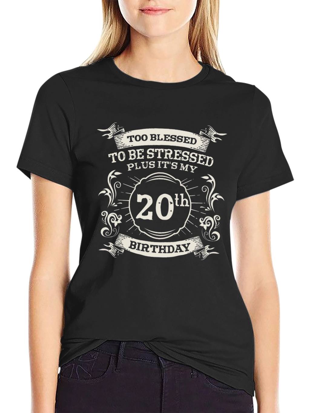 Too Blessed 20th Birthday Black T-Shirt