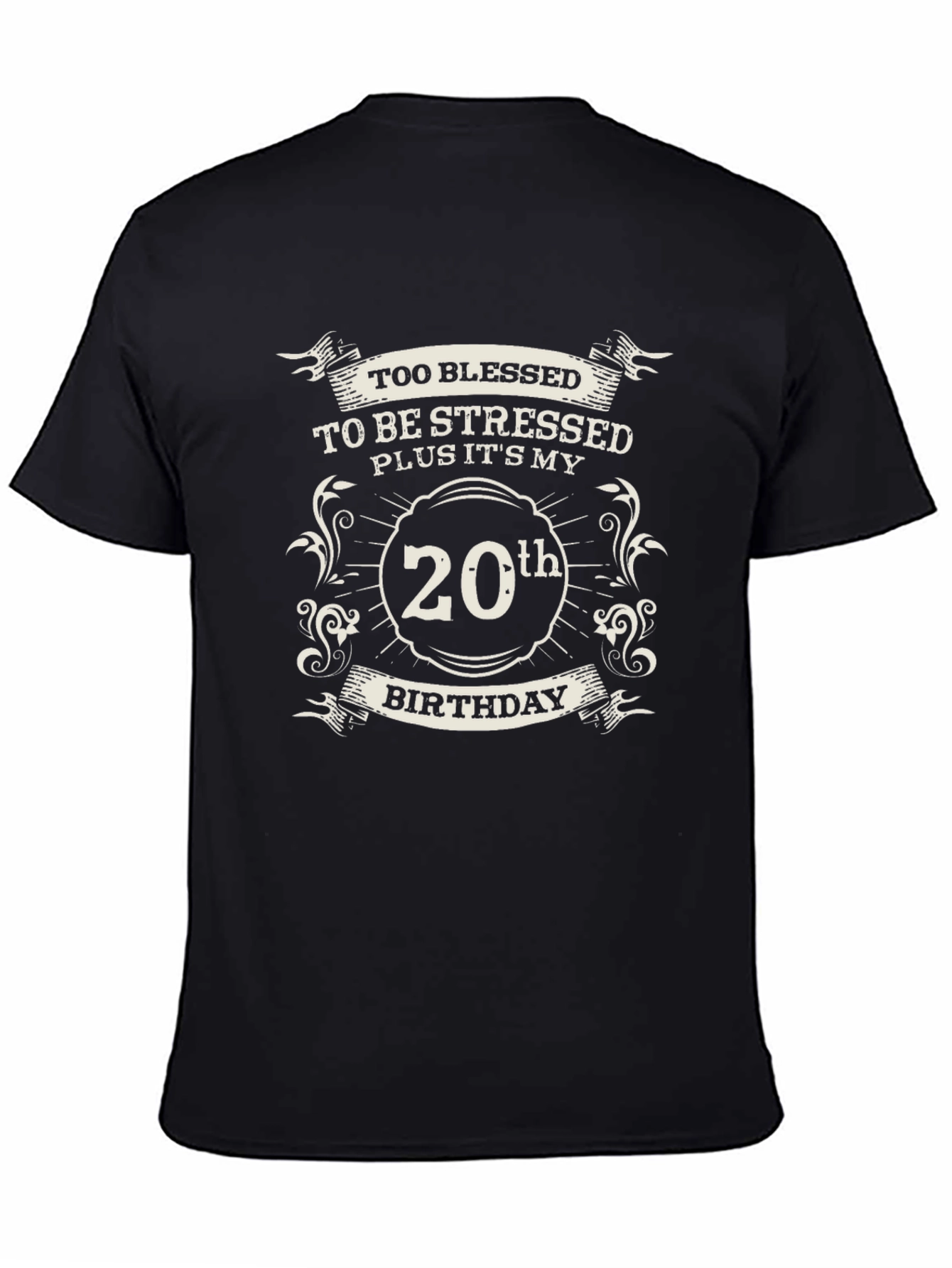 Too Blessed 20th Birthday Black T-Shirt
