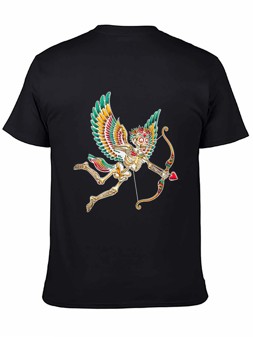 Skeleton Cupid Graphic Tee - Mens Black T-Shirt
