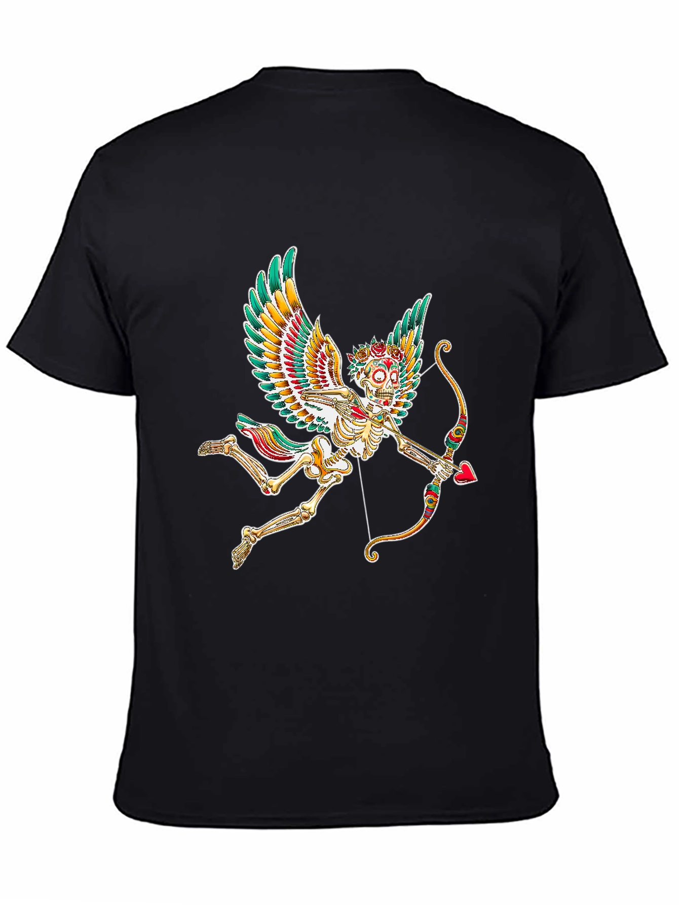 Skeleton Cupid Graphic Tee - Mens Black T-Shirt