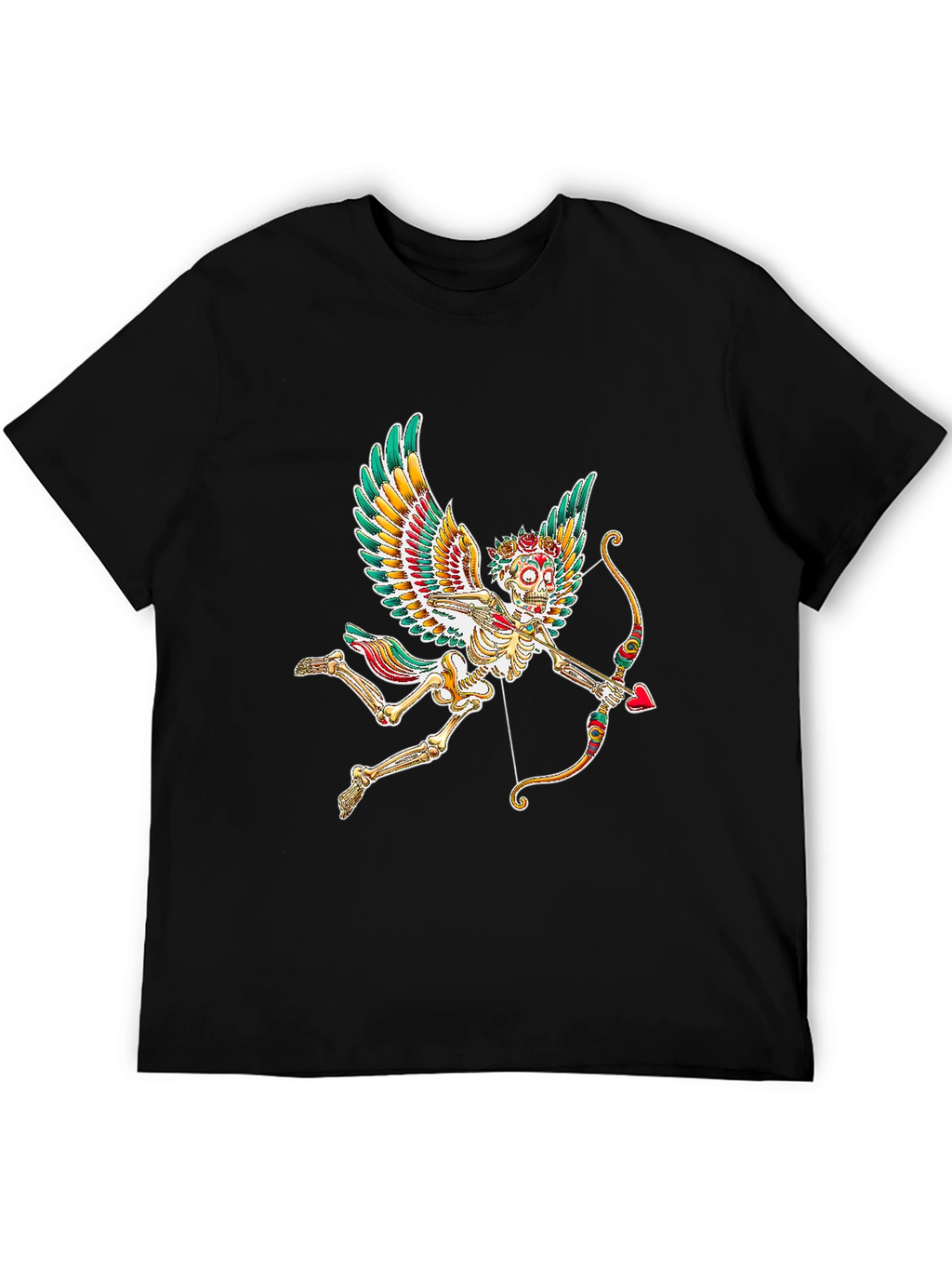 Skeleton Cupid Graphic Tee - Mens Black T-Shirt