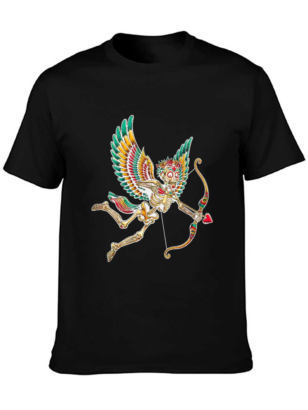 Skeleton Cupid Graphic Tee - Mens Black T-Shirt