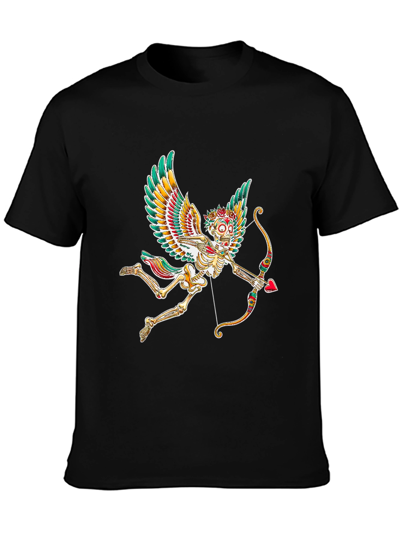 Skeleton Cupid Graphic Tee - Mens Black T-Shirt
