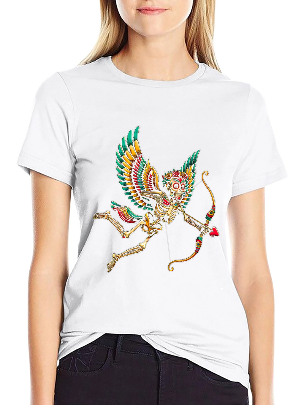 Skeleton Cupid Graphic Tee - Mens Black T-Shirt