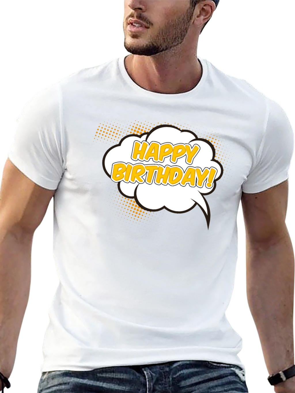 Happy Birthday T-Shirt - Black Cotton Graphic Tee